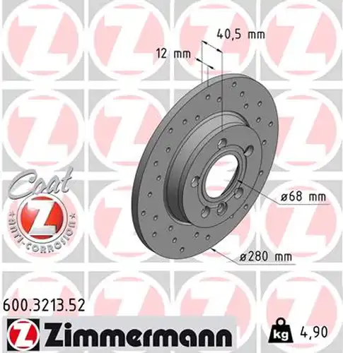 спирачен диск ZIMMERMANN 600.3213.52