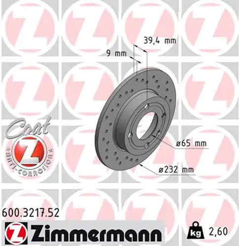 спирачен диск ZIMMERMANN 600.3217.52