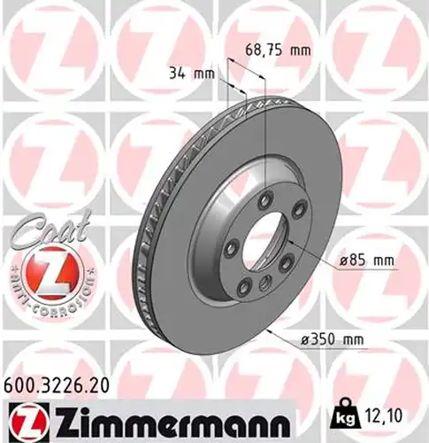 спирачен диск ZIMMERMANN 600.3226.20