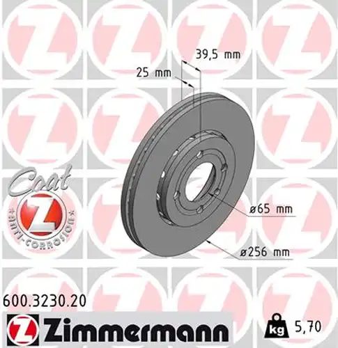 спирачен диск ZIMMERMANN 600.3230.20