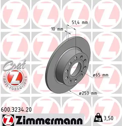 спирачен диск ZIMMERMANN 600.3234.20