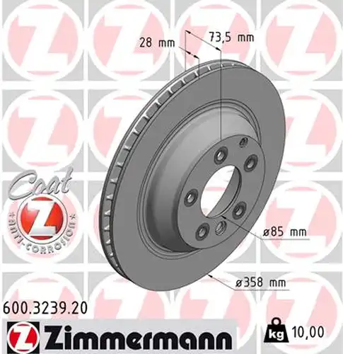 спирачен диск ZIMMERMANN 600.3239.20