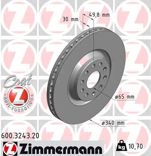 спирачен диск ZIMMERMANN 600.3243.20