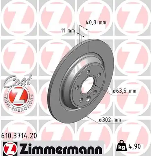 спирачен диск ZIMMERMANN 610.3714.20