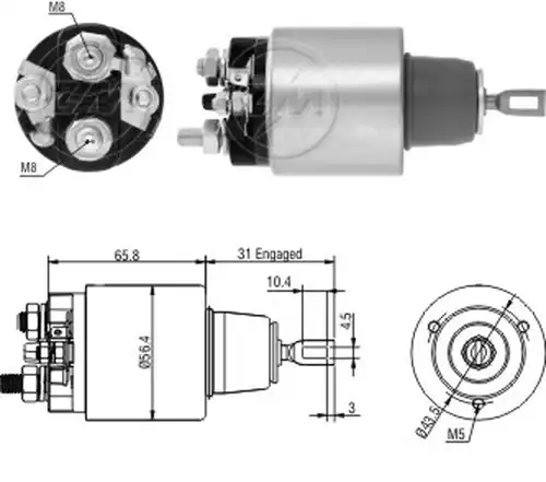 магнитен превключвател, стартер ZM ZM 2-475