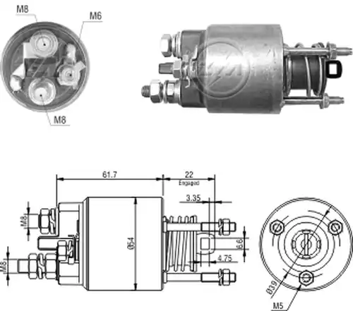 магнитен превключвател, стартер ZM ZM 3-595