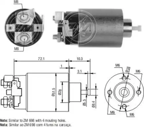 магнитен превключвател, стартер ZM ZM 4-698