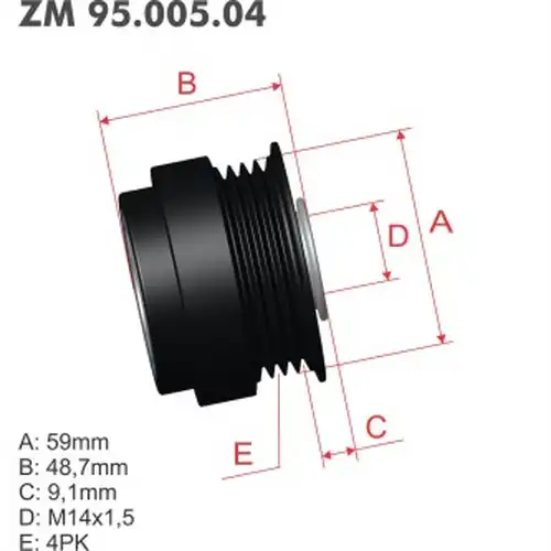 механизъм за свободен ход на генератор ZM ZM 95.005.04