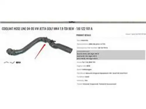 маркуч на радиатора ZPY 1J0122101A